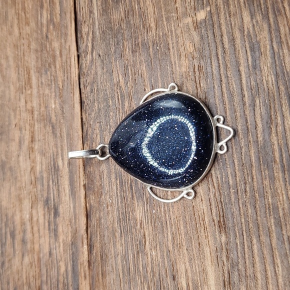 925 stamped sterling starry space pendant - Picture 1 of 4